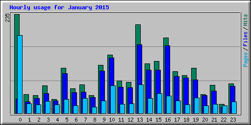 Hourly usage for January 2015