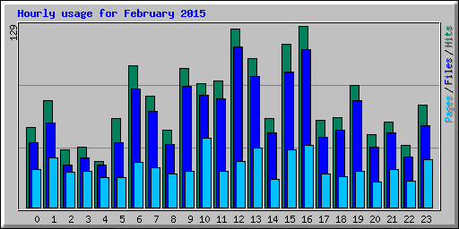Hourly usage for February 2015