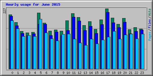 Hourly usage for June 2015