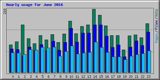 Hourly usage for June 2016