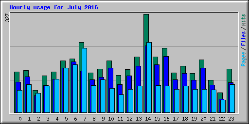 Hourly usage for July 2016