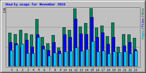 Hourly usage for November 2016