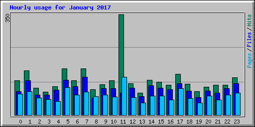 Hourly usage for January 2017