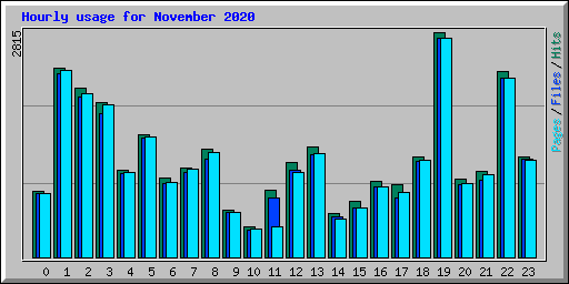 Hourly usage for November 2020