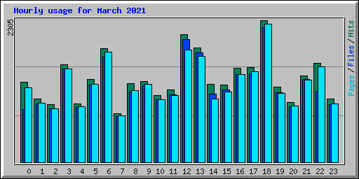 Hourly usage for March 2021