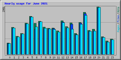 Hourly usage for June 2021