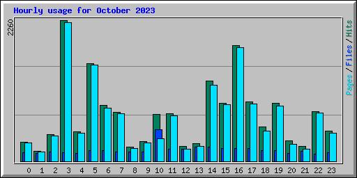 Hourly usage for October 2023